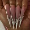 Super longa gota de água nail wear unha europeia e americana Comércio exterior quente venda Pearl francês falso unha patch prensa nas unhas