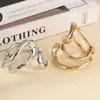 Moda Retro Transfronteriza Europea y Americana Estilo Geométrico de Aleación Pulsera Abierta de Resorte Ancha Brillante Hueca para Mujer