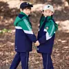 Uniformes para Escuela Primaria y Secundaria, Chaquetas Largas, Chaquetas de Algodón, Conjuntos de Tres Piezas, Uniformes Gruesos de Clase para Primavera, Otoño e Invierno, Uniformes de Jardín de Infancia
