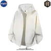 Sudadera con capucha de punto de alta calidad marca NASA para hombre, casual de otoño, deportiva, corte holgado, simple, chaqueta de alta gama
