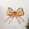 Colgante de decoración navideña mascota transparente lazo artificial reno navideño campana lazo decoración de árbol de Navidad
