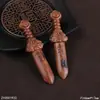 Madera de Azufaifo Fulminada Lluvia Gradual Oreja Siete Estrellas Espada Colgante Talla en Madera DIY Pequeños Accesorios Colgante para Llavero Accesorios para Colgar en Bolsos