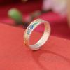 Yilu Silver S999.9 Pé Prata Feito à Mão Ouro Artesanato Cloisonne Xiangyun Anel de Lótus Estilo Nacional Anel de Prata Esmaltado