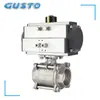 Válvula de bola neumática roscada Q611F-16P, acero inoxidable, construcción de tres piezas, rosca interna, resistente al vapor, resistente a altas temperaturas, válvula de cierre a prueba de explosiones