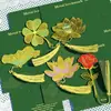 Marcador de Página Metálico de Flor Ins Literário Marcador Vazado de Alto Valor Para Alunos do Ensino Fundamental e Médio Decoração Clipe de Página de Leitura Material de Papelaria