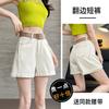 Calças Casuais Jeans Azul Retrô Claro Femininas 2025 Verão Novo Cintura Alta Soltas Emagrecimento Cós Largo Hot Pants