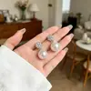 Brincos Populares Galvanizados para Mulheres, Moda de Luxo Leve, Elegantes de Alta Qualidade com Pérola em Forma de Gota, Brincos de Tarraxa Estilo Francês