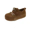 Sapatos plataforma estilo Birkenstock grandes, fofos e descolados para mulheres, nova coleção de outono, com sola macia, de amarrar e mocassins de calçar.