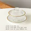 Taza de Nido de Pájaro de Vidrio con Tapa, Bol Transparente para Postre de Frutas, Bol para Agua con Azúcar, Juego de Tazones para Hongo Blanco, Taza de Sopa, Taza de Vidrio Giratoria