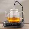 Tetera Grande de Vidrio de Borosilicato Espeso con Mango de Madera, Juego de Té Simple Auto-Llenable Resistente al Calor