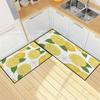 Alfombra de Cocina Serie Limón Fresco Transfronterizo Terciopelo Cristal Antideslizante y Resistente a las Manchas Felpudo Absorbente para Puerta Alfombra de Piso para Entrada de Baño
