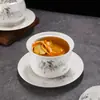 Olla de Cerámica Pequeña para Estofado, Bol para Postre Nido de Pájaro, Bol para Sopa de Restaurante Chino de Hotel