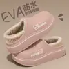 Pantuflas de algodón impermeables para hombre, nuevo modelo 2026, con talón cerrado, suela gruesa, cálidas, forradas de felpa, engrosadas, zapatos de algodón antideslizantes para otoño e invierno