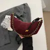 Bolso Texturizado Transfronterizo para Mujer Gran Capacidad 2025 Nuevo Estilo Retro Bolso Cruzado Croissant para el Trabajo y los Viajes Diarios Bolso Dumpling