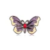 Broche de Mariposa de Lujo Ligero con Esmalte de Diamante Completo y Artesanía de Nácar, Diseño de Alas en Color Degradado, Broche Accesorio de Alta Gama para Traje y Abrigo