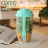 Taza de Ensalada para Desayuno, Taza Mason, Taza Portátil para Frutas y Verduras, Snacks Ligeros, Taza de Yogur, Taza Delgada con Cuchara, Ensalada Reductora de Grasa