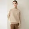 Cashmere 100% puro outono e inverno venda quente moda casual solto macio amigo da pele gola alta suéter de malha quente
