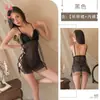 Kameixue Lingerie Sexy Estilo Puro Desejo Vestido Slip de Renda com Bolinhas Transparente Uniforme Tentação Conjunto para Casa 1990
