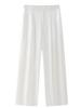 Calça Casual Louv Verão Estilo Coreano para o Trabalho em Tencel Linho Levemente Transparente Leve Respirável Solta Confortável para Mulheres