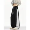 Pantalones deportivos casuales con franjas laterales para hombre, talla grande de otoño, pantalones de chándal rectos holgados de moda para estudiantes