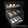 Suporte de Exibição de Bolo Acrílico Personalizado em Massa Armário de Exibição de Pão Transparente Stand de Bolo para Padaria Loja Porta Lateral de Abertura 4 Camadas