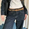 Cinturón Estrecho de Felpa y Gamuza Estilo Old Money Retro para Mujer Nuevo Otoño Hebilla Metálica Accesorio de Cinturón de Cuero para Jeans