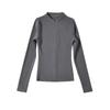 Nova blusa de inverno e outono com zíper duplo Derong feminina, gola alta, espessa, quente, justa, modeladora, cardigã curto, camiseta