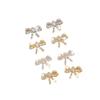 Colgante de mariposa de circonio incrustado, colgante de lazo, color oro real chapado en cobre, oro de 18 quilates, hecho a mano, aretes DIY, colgante para aretes