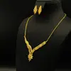 Aretes Collar de Joyería Estilo Medio Oriente Transfronterizos Juego para Mujer Latón Chapado en Oro Collar Pendientes Juego Joyería de Moda