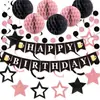 2026 Decoración de Fiesta de Cumpleaños Transfronteriza de Amazon Banner de Felicitaciones para Baby Shower Juego de Bolas de Panal en Espiral Venta al Por Mayor