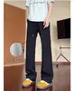 Pantalones de Malla Cortados con Láser de Secado Rápido para Hombres y Mujeres, Pantalones Curvos Delgados de Seda de Hielo de Verano, Pantalones Casuales Acampanados de Corte Diagonal Estilo Americano