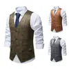 Novedad en Amazon Chaleco de Traje Estampado de Gamuza para Hombre Chaleco Retro con Solapa Hombre M03