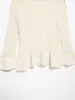 Ropa de Mujer de Venta Caliente para Comercio Exterior de Amazon Transfronterizo: Top de punto hueco Off-White con mangas acampanadas, estilo suave, suéter de punto adelgazante