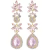 Pendientes de Boda Europeos y Americanos para Mujer de Amazon Transfronterizos, Pendientes Largos de Lujo de Alta Gama con Forma de Flor y Gota de Agua