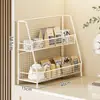 Prateleira de armazenamento para mesa de jantar e bancada, organizador multicamadas funcional para lanches, sachês de chá e copos