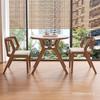 Juego de Tres Piezas de Mesa y Sillas de Ocio para Balcón Mesa de Té de Madera Maciza Una Mesa Combinación de Dos Sillas para Hogar Pequeño Mesa Redonda Mesa de Té y Café