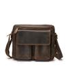 Bolsa Transversal Masculina de Couro Genuíno Transfronteiriça, Couro Bovino de Primeira Camada, Bolsa de Ombro Casual Versátil com Múltiplos Compartimentos, Portátil para Viagem