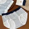 9519 Serie Azul Curativa Relajante Algodón Clase A Ropa Interior Femenina de Cintura Media Sin Costuras Invisible Algodón Puro Entrepierna Extendido 10A Antibacteriano