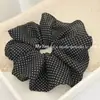 Goma para el pelo de tela de lunares estilo coreano con un toque de alta gama, versátil para coleta, accesorio de pelo moderno para el día a día