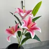 Lírios artificiais impressos em 3D para decoração de casamento, ornamentos de sala de estar, arranjos florais de casamento, flores artificiais, buquês simulados, lírios perfumados