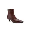 34 a 42 yardas Piel Genuina Superficie Suave Tacón Bajo Botines Transfronterizo Comercio Exterior Tallas Grandes Punta Cuadrada Adelgazantes Botas de Moda Otoño Invierno Viaje Diario Mujer