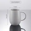 Taza de Cerámica Creativa y Sencilla, Vaso de Agua Redondo con Asa, Taza de Té para Habitación de Hotel, Taza de Regalo, Taza de Café, Taza de Té con Leche