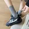 Calcetines de Color Sólido de Microfibra Holgados Simples Versátiles de Longitud Media de Algodón Calcetines de Algodón Puro para Mujer Otoño Invierno Calcetines de Media Pantorrilla Calcetines Zhuji