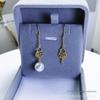 DIY Acessórios de Pérola Banhados a Ouro Real Prata de Lei S925 Brincos com Palavra de Bênção Brincos 8-10mm Suporte Vazio Sem Contas
