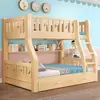 Litera de madera maciza, cama para niños, cama para adultos, cama de dos niveles, cama de madera, cama de dos niveles