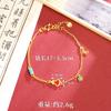 Pulsera de oro de estilo chino antiguo con arenas antiguas, joyería de mariposa y calabaza esmaltada de moda nacional para mujer, joyería de nicho que combina con todo, duradera y sin color.