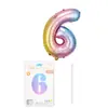 Globo de Número de Película de Aluminio de 16 pulgadas Deluxe Empaque Individual Paquete de Cartón Globo de Papel de Aluminio Decoración para Fiesta de Cumpleaños Arreglo Venta al por Mayor