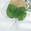 Hoja trasera de tortuga artificial suministro transfronterizo planta verde venta al por mayor accesorios para pared de plantas hojas decoración para el hogar simulación bambú espalda de tortuga