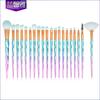 Nuevo juego de 20 brochas para sombras de ojos con mango de diamante, brochas de maquillaje de unicornio para cejas, herramientas de maquillaje de belleza