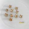 Rhinestones Dorados Champagne de Punta para Uñas, con Brillo Extra, en Forma de Corazón, Cuadrados, Mariposas e Irregulares para Decoración de Uñas